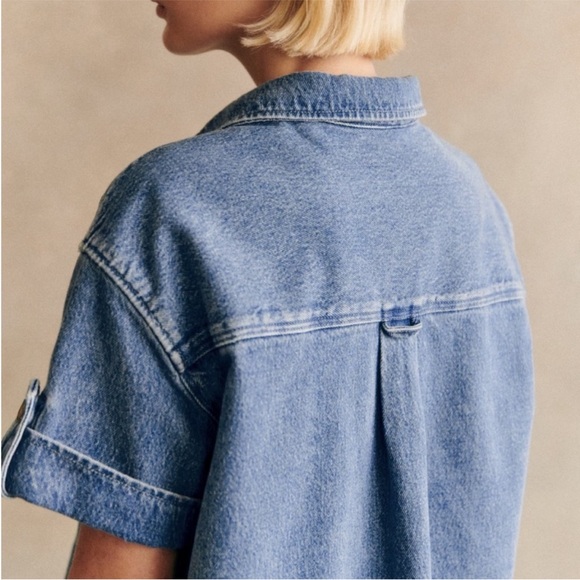 Sezane Ana Denim Dress Size L - Picture 2 of 12